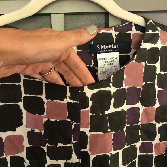 ‘s Max Mara printed cotton short sleeve midi dress 2 - Picture 6 of 8